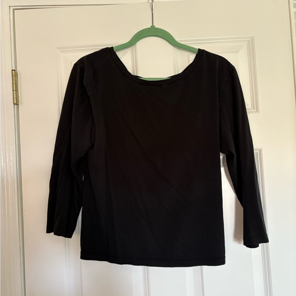 J. Crew Black Tee w Back Tie